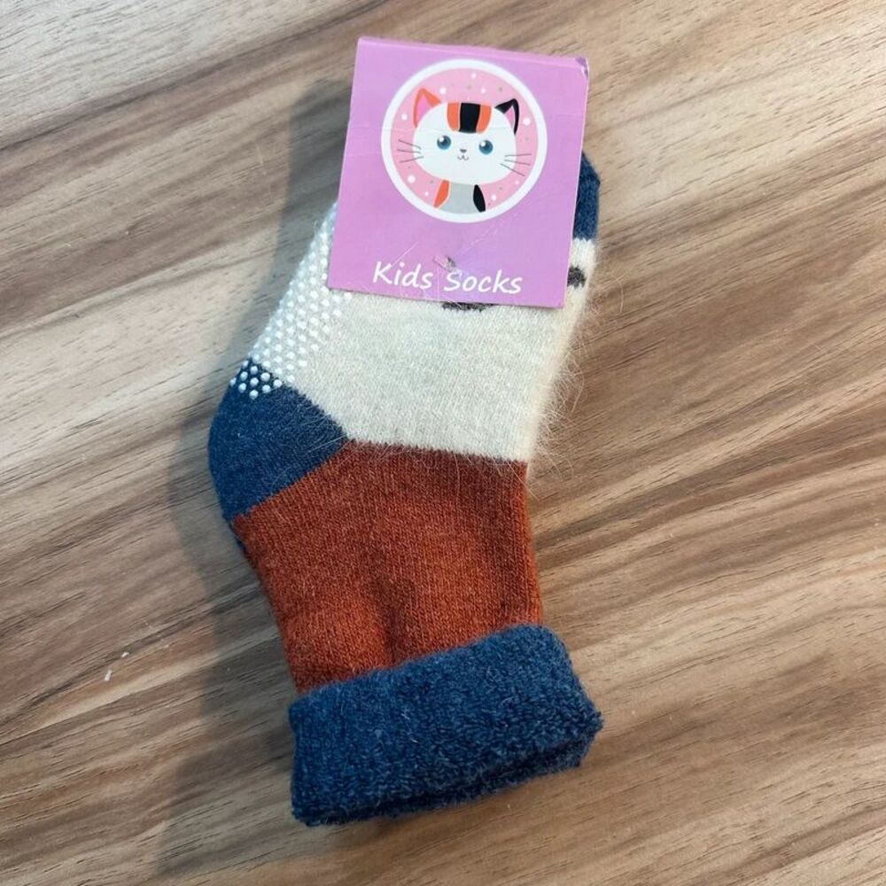 Kids Wool Blend Winter Socks Non Slip Gripper Toddler Little Kid Warm New